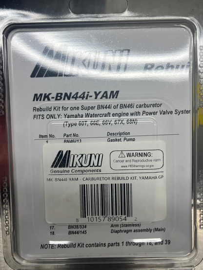 Mikuni Triple Rebuild Kit - Yamaha 1200 (Power Valve Engine)